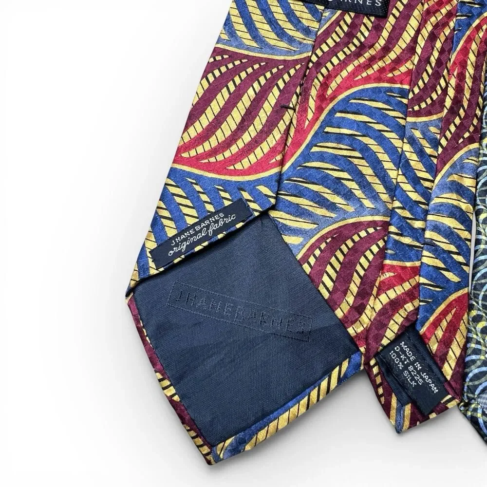 Vintage Jhane Barnes Silk Tie Lot Japan Original Fabric Geometric Art To Wear